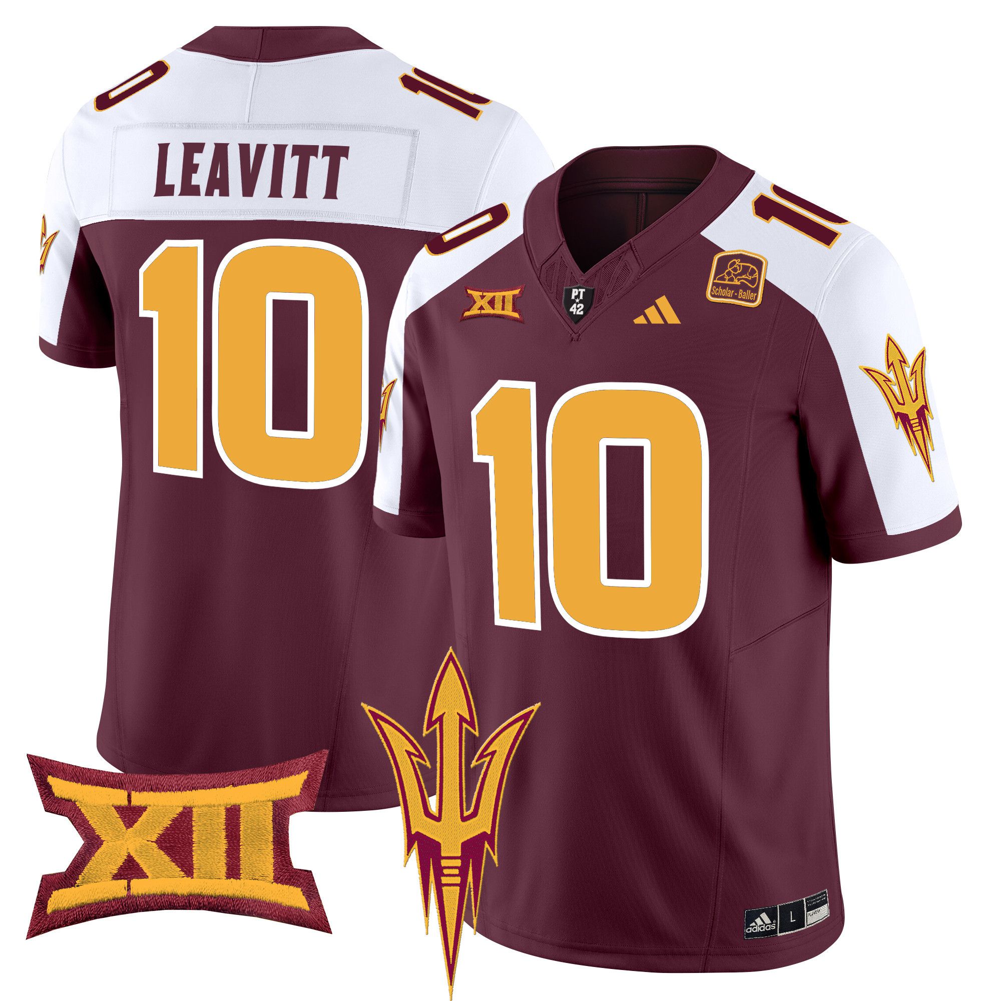 Men Arizona State Sun Devils #10 Leavitt Red 2024 Vapor Limited NCAA Jersey->ncaa teams->NCAA Jersey